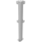 Beskyttelsesgel�nder | St�lr�r 70 x 70 mm | Fast stolpe, der fastg�res med dybdebor | Hj�rnestolpe til top- og kvartb�jet stang | Varmgalvaniseret